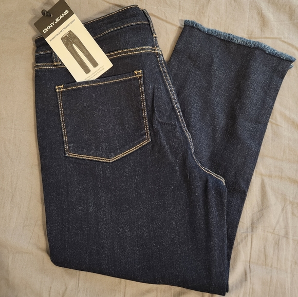 DKNY Rivington Dark Indigo Cropped Jeans 31/12 - Picture 2 of 6